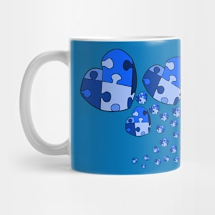 Blue Confetti Hearts Mug